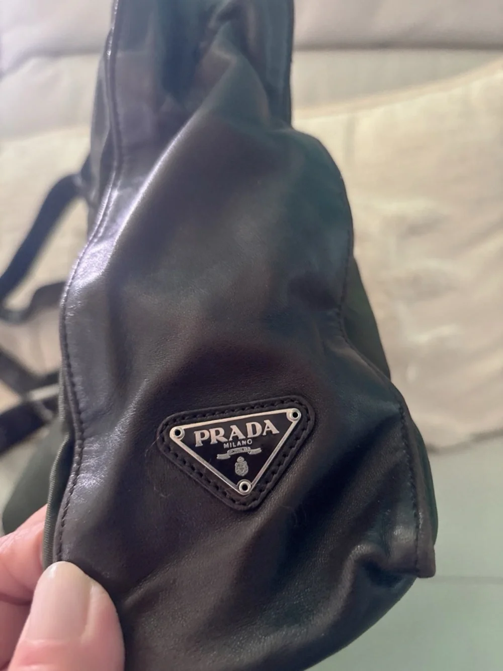 Prada Black Shoulder Tote with Leather Straps - Picture 2 of 4